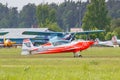Balashikha, Moscow region, Russia - May 25, 2019: Sports plane Extra 330LX RA-1758G of absolute world champion in the womens Royalty Free Stock Photo