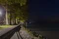 Balaton lakeshore at night in Balatonfoldvar, Hungary Royalty Free Stock Photo