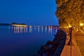 Balaton at night with walkway Royalty Free Stock Photo