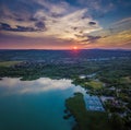 Balatonfuzfo, Hungary - Beautiful sunset over yacht marina at Balatonfuzfo Royalty Free Stock Photo