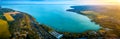 Balatonfuzfo, Hungary - Panoramic aerial skyline view of the Fuzfoi-obol of Lake Balaton Royalty Free Stock Photo