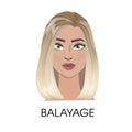 Balayage hair illustration. Royalty Free Stock Photo