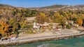 Balchik botanical garden aerial photo panorama