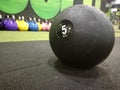 Medicine ball in the gym Royalty Free Stock Photo