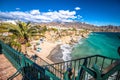 Balcon de Europa and beach in Nerja view Royalty Free Stock Photo