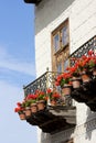 Balcon with flowers Royalty Free Stock Photo