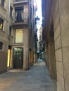 Balconies on the building in the city of Barcelona. Spain.