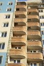 Balconies of building. House cladding. Construction of new residential complex Royalty Free Stock Photo