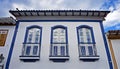 Balconies on facade in Diamantina, Minas Gerais, Brazil Royalty Free Stock Photo