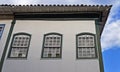 Balconies on facade in Diamantina, Minas Gerais, Brazil Royalty Free Stock Photo