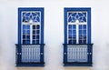 Balconies on facade in Diamantina, Minas Gerais Royalty Free Stock Photo