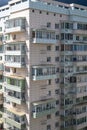 Balconies on the facade of multi-storey residential building in Moscow, Russia Royalty Free Stock Photo