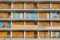 Balconies of a modern orange building Royalty Free Stock Photo