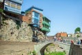 Balconies and Narikala Fortress in Tbilisi, Georgia