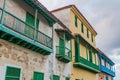 Balconies of old colonial buildings in Havana, Cub Royalty Free Stock Photo