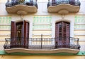 Balconies in old house in Barcelona Royalty Free Stock Photo