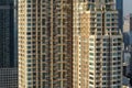 Balconies and windows in a tall residential building.