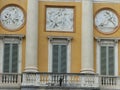 Ancient orange palace with neo-classic decorations to Bergamo in Italy.