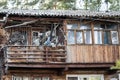 Cluttered balcony with household items Royalty Free Stock Photo