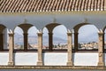 Balcony with arches in a patio de la Acequia La Alhambra, Granada, Spain