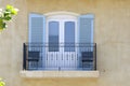 Balcony with balustrade and louvre doors Royalty Free Stock Photo