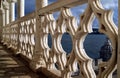 In the balcony of Belem Tower at sunset Royalty Free Stock Photo