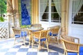 Balcony with chairs and table Royalty Free Stock Photo