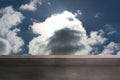 Balcony and cloudy sky