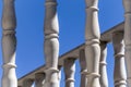 Balcony detail. Balustrade, marble railing. Carved balusters. Royalty Free Stock Photo