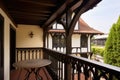 balcony detail in a tudor design