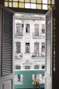 Balcony entrance with old building in background - Havana, Cuba Royalty Free Stock Photo