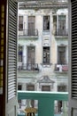 Balcony entrance with old building in background - Havana, Cuba Royalty Free Stock Photo