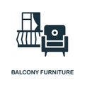 Balcony Furniture icon. Monochrome sign from balcony collection. Creative Balcony Furniture icon illustration for web Royalty Free Stock Photo