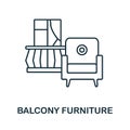 Balcony Furniture icon. Line element from balcony collection. Linear Balcony Furniture icon sign for web design Royalty Free Stock Photo