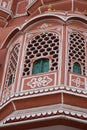 Balcony of Hawa Mahal with intricate patterns. Jaipur, India.