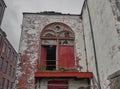 Industrial balcony in cotton mill Northern England with arches