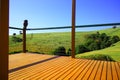 Balcony look out countryside landscape with blue sky and mountains Royalty Free Stock Photo