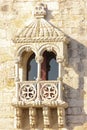 Balcony in manueline style. Belem Tower. Lisbon . Portugal