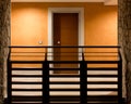 Balcony in a Modern Apartment Building at Night Royalty Free Stock Photo