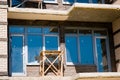 Balcony of modern brick building under construction Royalty Free Stock Photo