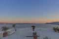 Balcony in oia overlooking caldera, sunset, Santorini. Greece. Royalty Free Stock Photo