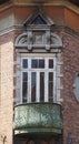 balcony in an old building, Ronne, Denmark Royalty Free Stock Photo