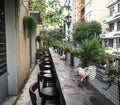 Balcony of old building in Saigon, Vietnam