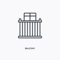 Balcony outline icon. Simple linear element illustration. Isolated line Balcony icon on white background. Thin stroke sign can be