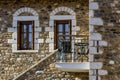 Balcony and part of the stone wall close-up Royalty Free Stock Photo