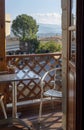 Balcony and part of the street close-up Royalty Free Stock Photo