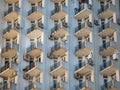 Balcony pattern. High building estate facade with many balconies Royalty Free Stock Photo