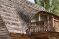 Balcony in rural wooden house Royalty Free Stock Photo