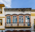 Balcony Street view of colonial building - Sao Joao Del Rei, Minas Gerais, Brazil Royalty Free Stock Photo