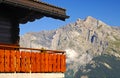 Balcony of a Swiss chalet Royalty Free Stock Photo